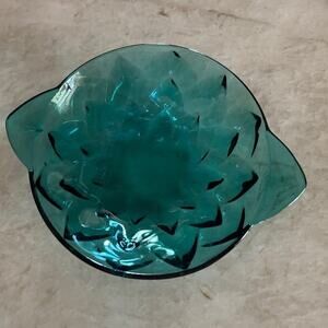 Vintage turquoise glass bowl